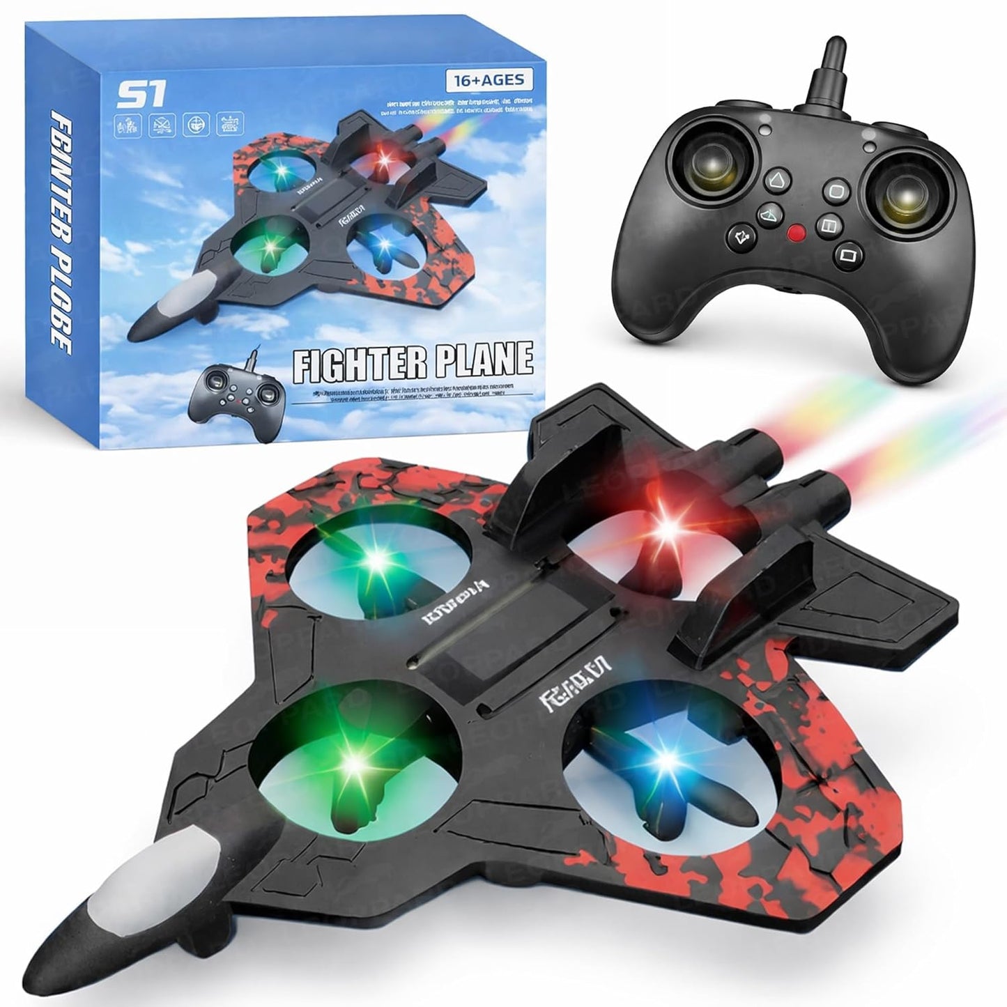 Fighter Plane Drone S1 — RC Fighter Jet with LED Lights