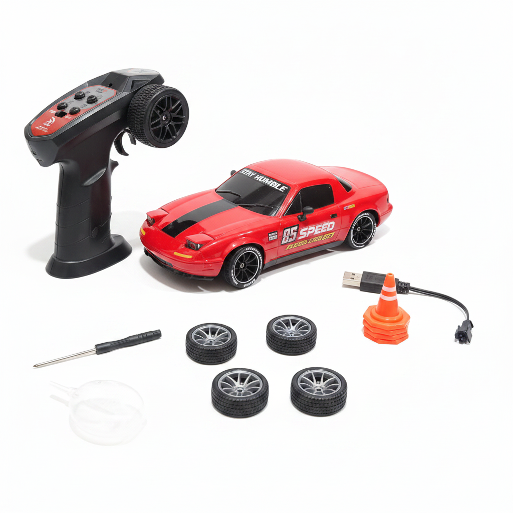 Red Drift RC Car White Background
